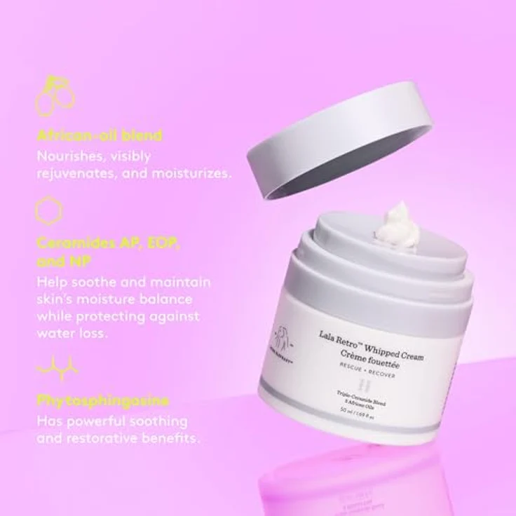 Drunk Elephant Lala Retro Whipped Cream, Gesichtscreme ohne Parabene und Sulfate, radiantes Finish – Bild 5