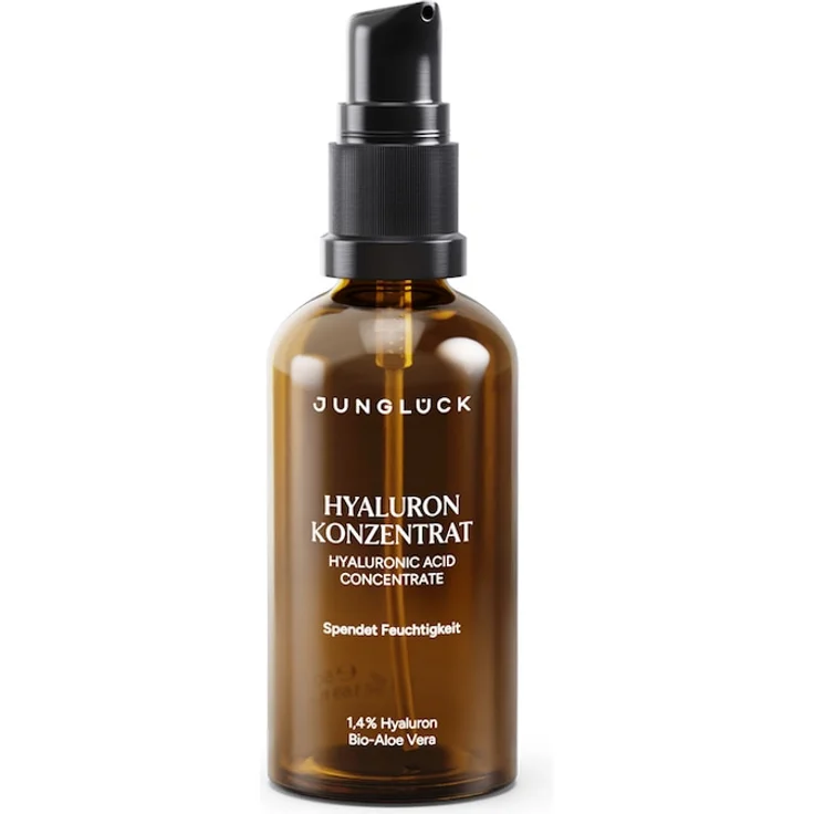 Junglück Hyaluron Konzentrat Feuchtigkeitsserum 50 ml, 1,4% Hyaluronsäure mit Bio-Aloe Vera, für tiefenwirksame Feuchtigkeitsversorgung