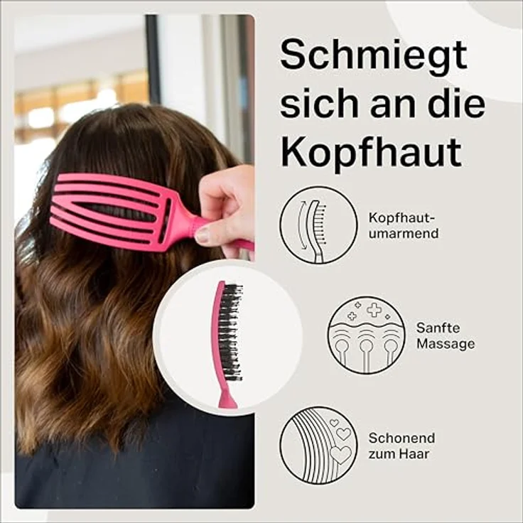 Olivia Garden Fingerbrush Haarbürste Medium Hot Pink – Bild 5