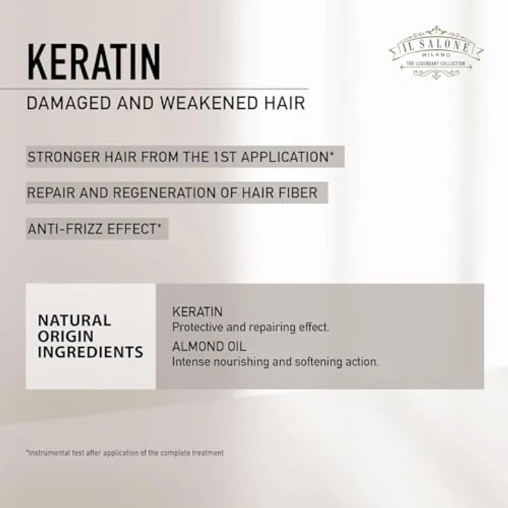 Alfaparf Milano Il Salone Milano Keratin, Conditioner für beschädigtes Haar, 500 ml, nährt und schützt vor Umwelteinflüssen – Bild 3