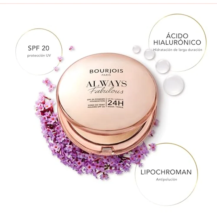 Bourjois Always Fabulous Powder 100 Rose Ivory, 7 g - Mattes Puder mit Hyaluronsäure und 24 Stunden Abdeckung – Bild 5