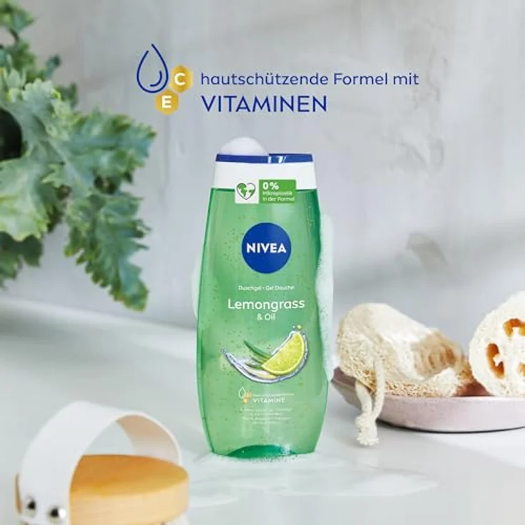 NIVEA Lemongrass & Oil Duschgel (250 ml), pH-hautneutrale Pflegedusche mit belebendem Zitronengras-Duft, verwöhnende Dusche mit pflegenden Ölperlen – Bild 4