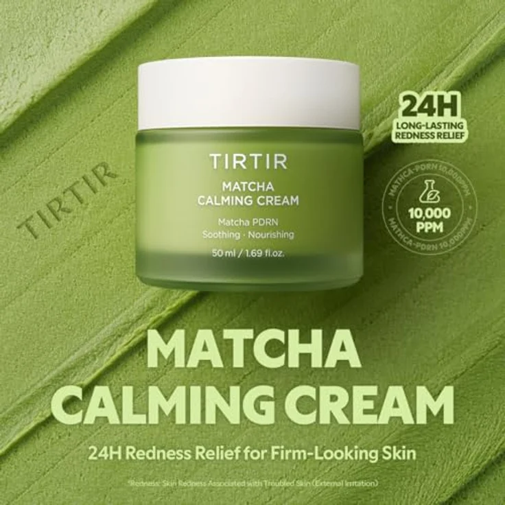 TIRTIR Beruhigende Matcha Creme, 50 ml, Gesichtscreme mit Niacinamid und Ceramiden für empfindliche Haut – Bild 3