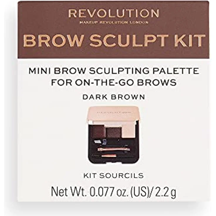 Makeup Revolution London Brow Sculpt Kit Augenbrauensets 2,2 g Farbton Dark Brown – Bild 5