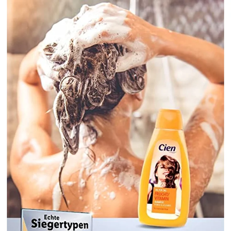Cien Tag für Tag Shampoo, Frucht & Vitamin, Power & Volumen, Für normales Haar, ohne Silikone, Vegan, 500 ml – Bild 2