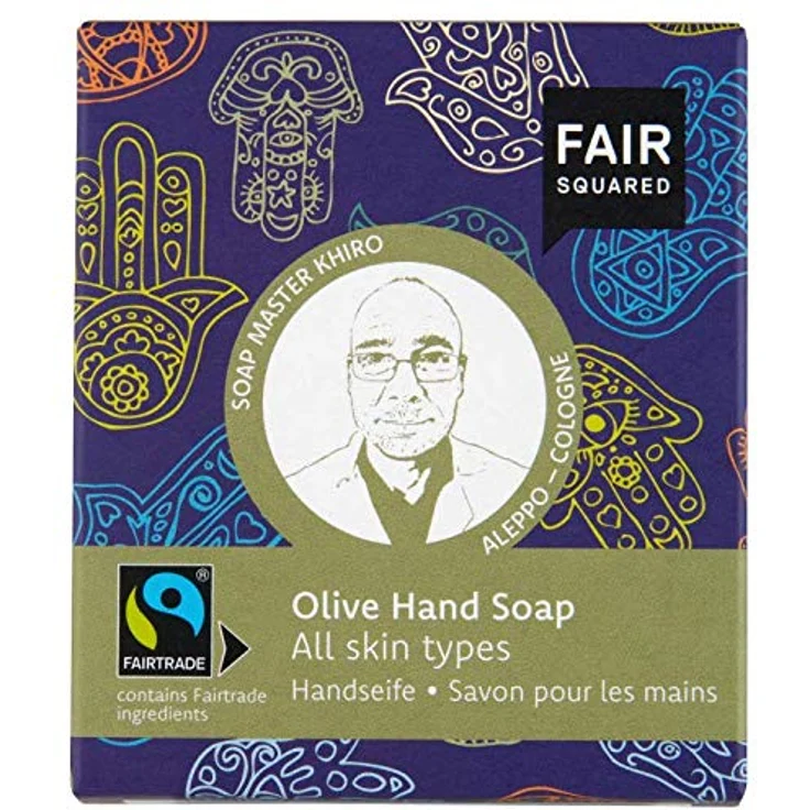 Fair Squared Handseife Olive 2 Stück je 80g - Fairtrade, vegan, Zero Waste - für alle Hauttypen