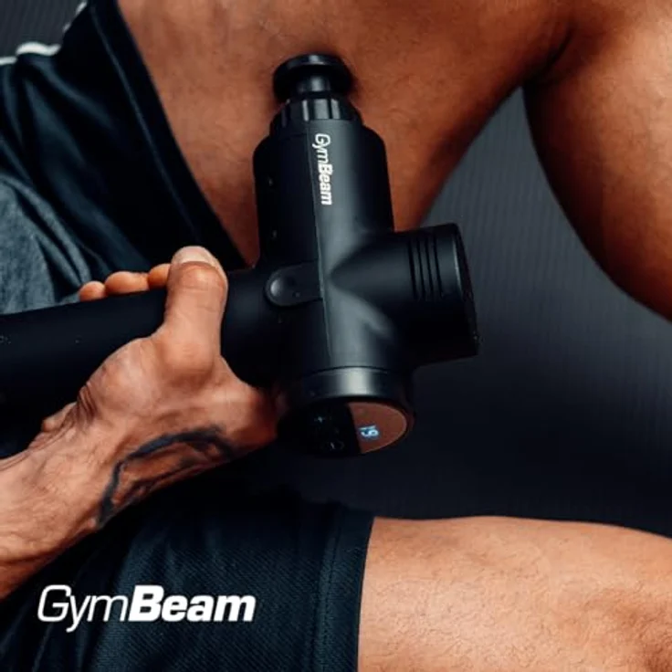 GymBeam VI Black Massage Gun, Massagepistole mit kraftvoller Perkussionstherapie, einstellbaren Intensitätsstufen und ergonomischem Griff – Bild 4