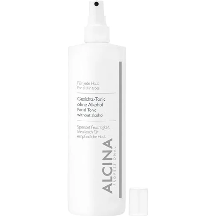 ALCINA Jede Haut Gesichtswasser, alkoholfreies Tonic mit praktischem Pumpspender, 500 ml – Bild 2