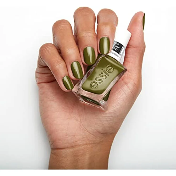 essie langanhaltender Nagellack mit glänzendem Finish, Maniküre ohne UV Licht, Gel Couture, Farbe: Nr. 540 totally plaid, Olivgrün, 1 x 13,5 ml – Bild 4