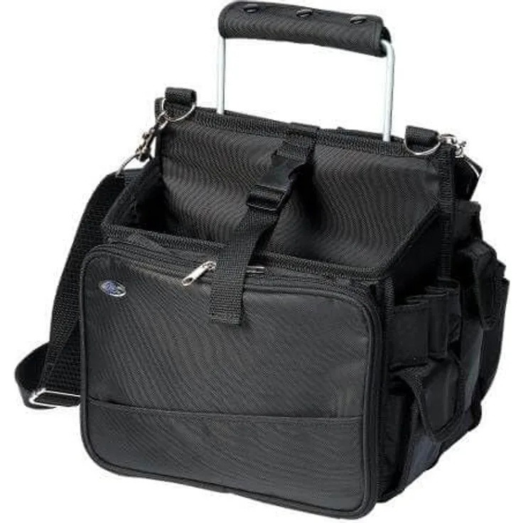 Sibel Basketfull Aufbewahrungstasche, Beautycase in Schwarz, 30x25x32 cm mit mehreren Innenfächern und Trolleyöffnung