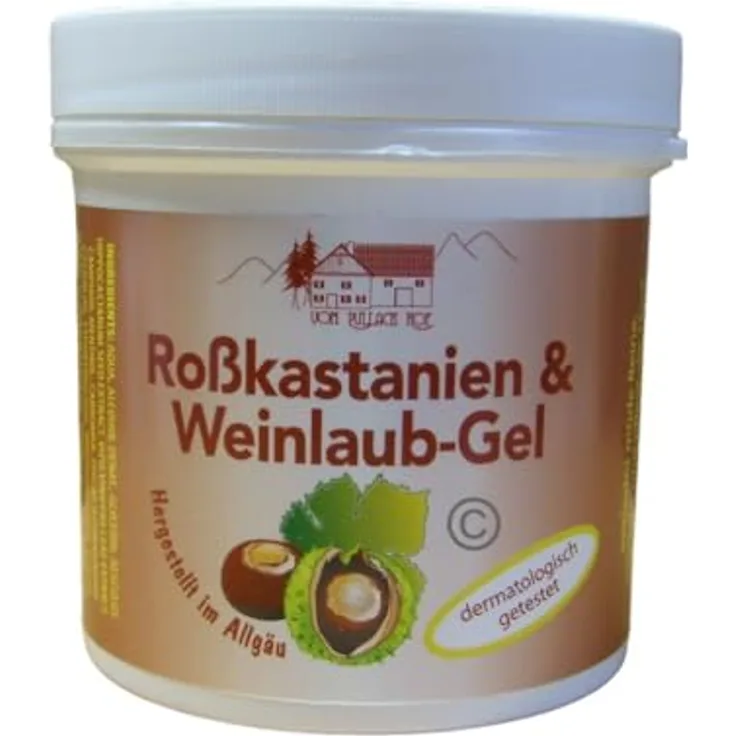 Pullach Hof 3 Dosen Tiegel Rosskastanien und Weinlaub Gel, pflegendes regenerierendes Gel, 250ml - Bodylotions