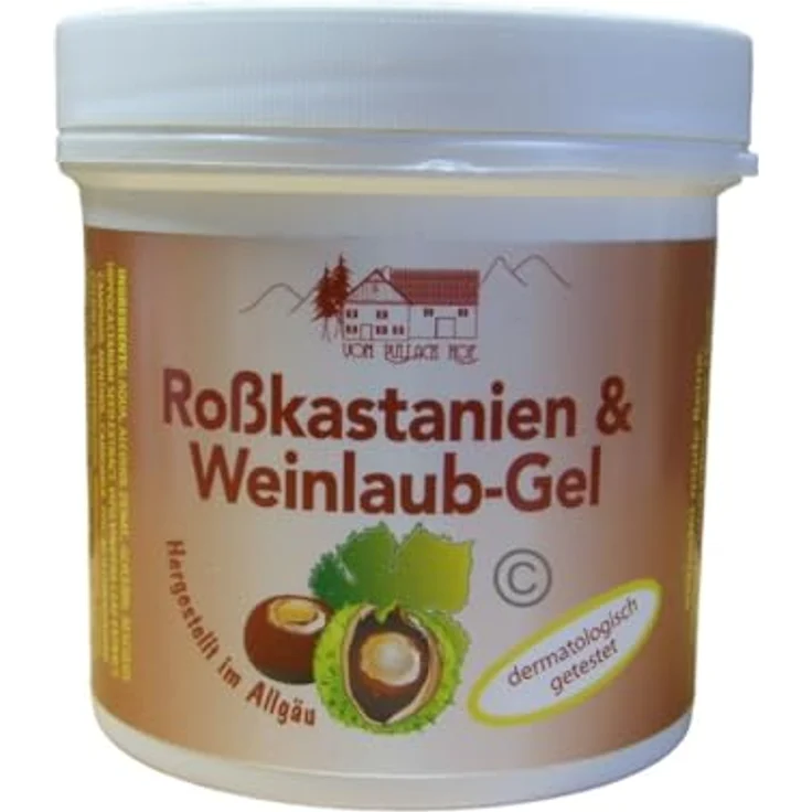 Pullach Hof 3 Dosen Tiegel Rosskastanien und Weinlaub Gel, pflegendes regenerierendes Gel, 250ml - Bodylotions – Bild 1
