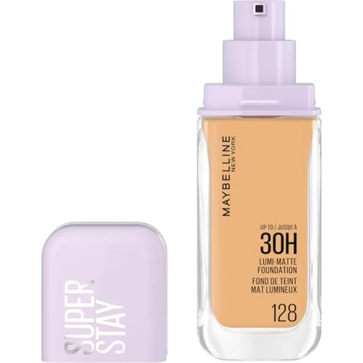 Maybelline Super Stay Lumi Matte Foundation, 35 ml, Farbe 128, strahlender Teint mit Air-Flex-Technologie – Bild 1