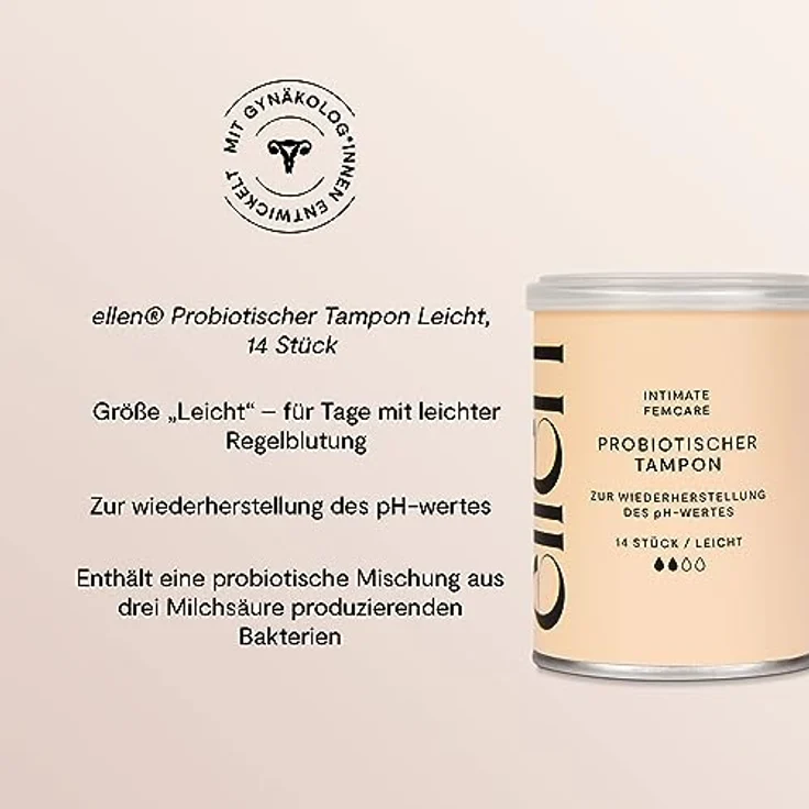 ellen Probiotischer Tampon Leicht, natürliche Unterstützung für den pH-Wert im Intimbereich – Bild 8