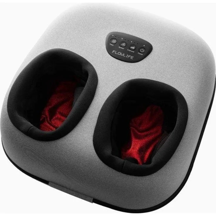 Flowlife Flowfeet Heat, Fussmassagegerät mit einstellbarer Wärmetherapie, kompakt und tragbar, Schwarz