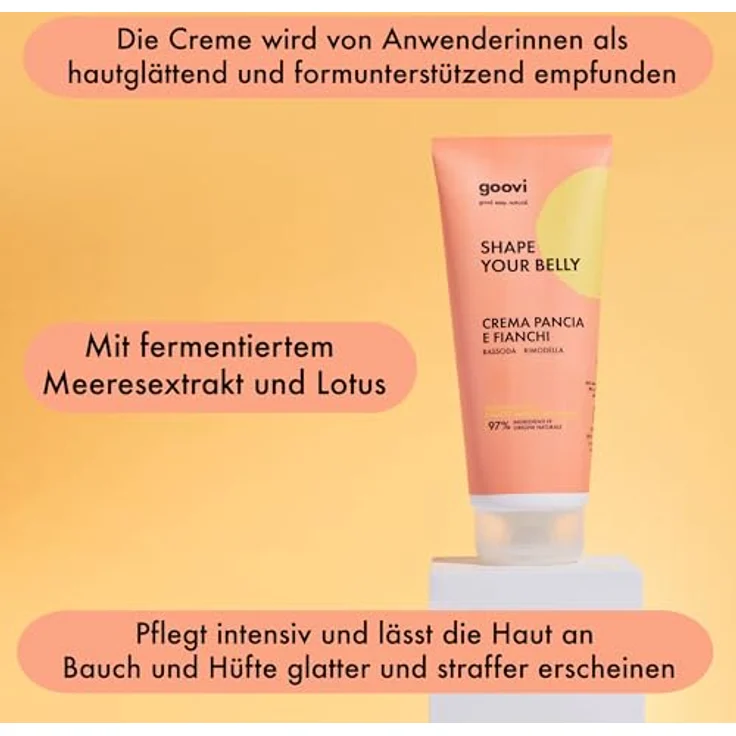 goovi Körperpflege Creme für Bauch und Hüften, straffende und remodellierende Lotion für Damen, 200 ml – Bild 2
