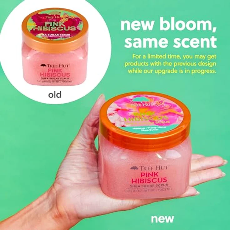 Tree Hut Pink Hibiscus Shea Sugar Scrub | Körperpeeling entfernt abgestorbene Haut | pflegende Körperpflege | 532 ml – Bild 3