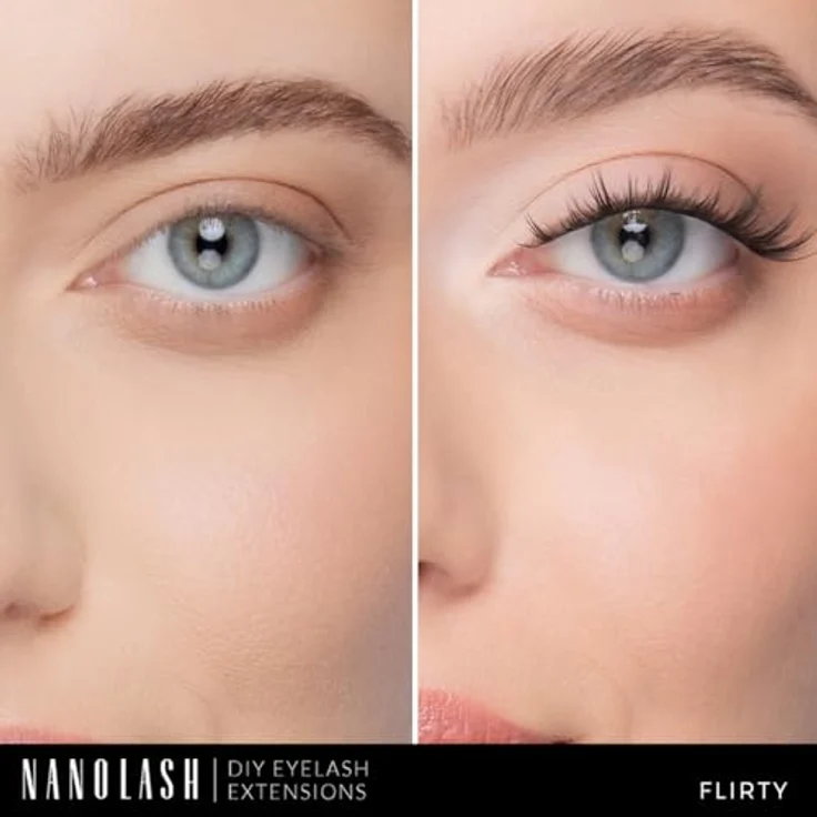 Nanolash Cluster Wimpern DIY Set - 36 Wimpernsegmente + Bonder + Sealer + Remover + Applikator (FLIRTY) – Bild 2
