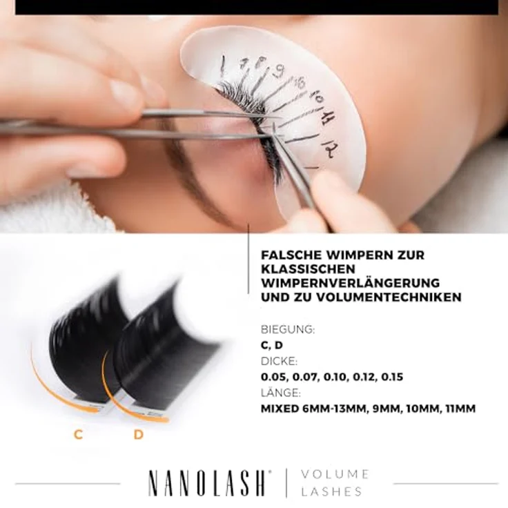 Nanolash Volume Lashes künstliche Wimpern 0.05 D 6-13mm 1 St. – Bild 5
