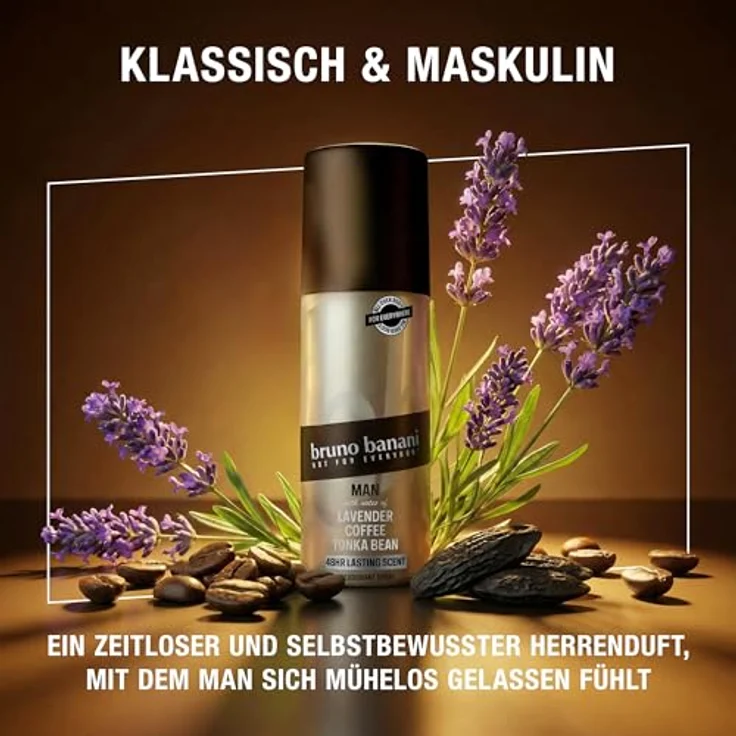 bruno banani Man Deo-Bodyspray für Herren, aromatischer Amberduft, 48h langanhaltend, vegane Formel, 150 ml – Bild 3