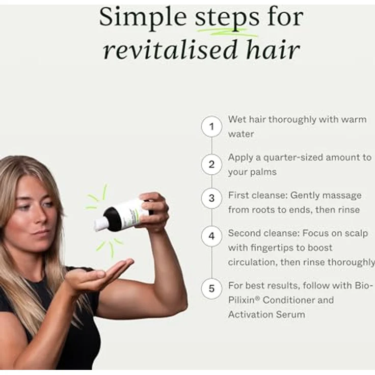Scandinavian Biolabs Bio-Pilixin® Hair Strength Shampoo, gegen Haarausfall für Frauen, 250 ml, vegan mit Kurkumaextrakt und Aminosäurekomplex – Bild 4