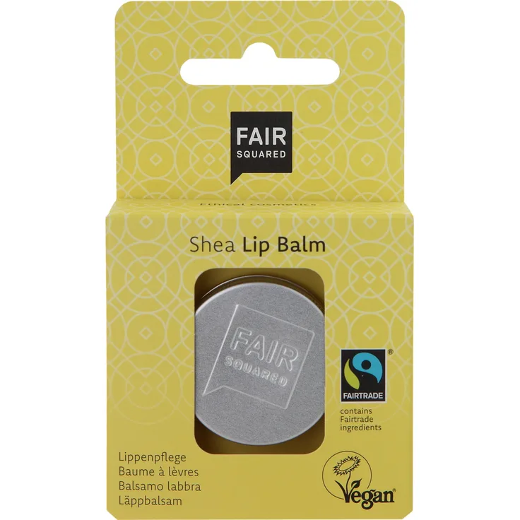 FAIR SQUARED Lip Balm Shea-Vanilla Kiss, 12 g, mit Mandelöl & Sheabutter, für alle Hauttypen, zart-süßer Duft