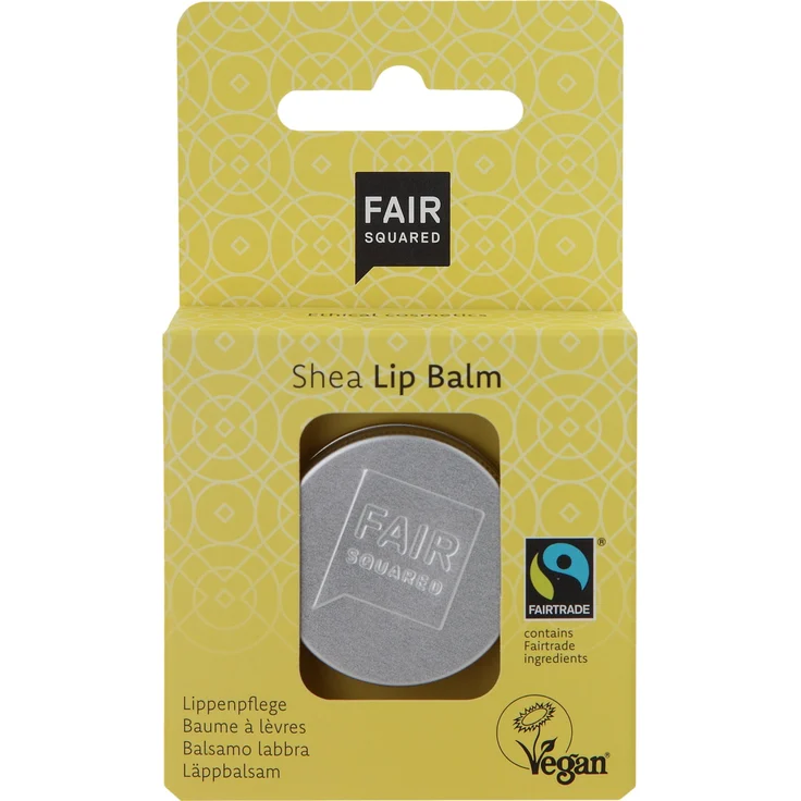 FAIR SQUARED Lip Balm Shea-Vanilla Kiss, 12 g, mit Mandelöl & Sheabutter, für alle Hauttypen, zart-süßer Duft