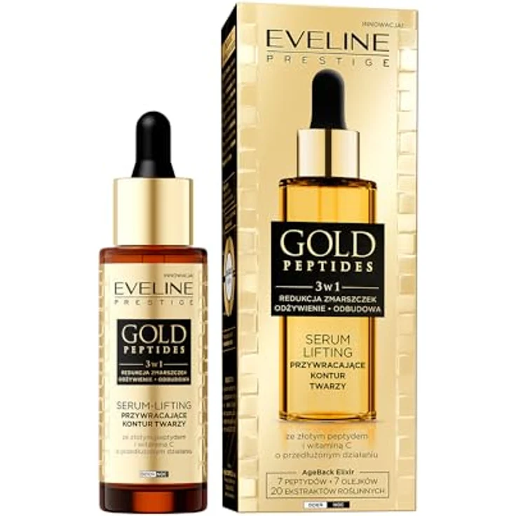 Eveline Cosmetics Gold Peptides Serum, Hautstraffendes Anti-Aging Gesichtsserum - 30ml – Bild 1