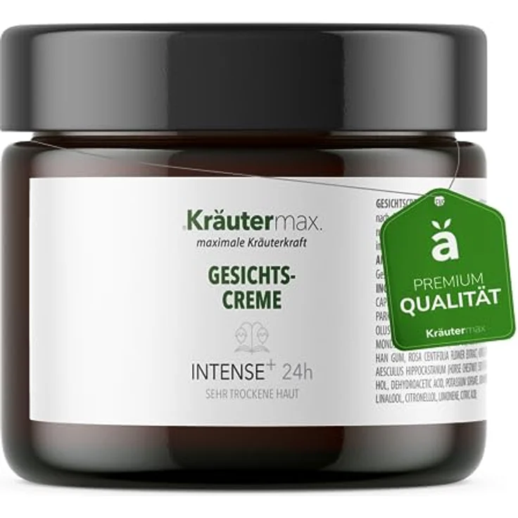 Kräutermax Intense Gesichtscreme - Intensive Pflege für sehr trockene Haut - 24 Stunden Tagescreme und Nachtcreme 100 ml – Bild 1