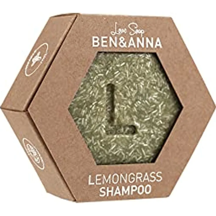 Ben&Anna Love Soap LEMONGRASS, Festes Shampoo, 60 g, zertifizierte Naturkosmetik, plastikfreie Verpackung, Parabenfrei