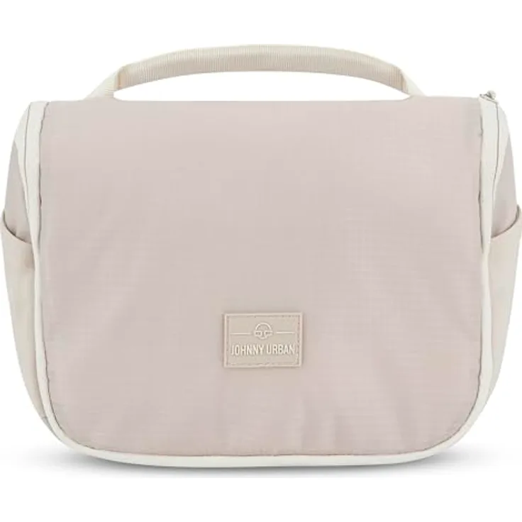 Johnny Urban Kulturtasche Damen & Herren Beige - Logan - Stylischer Kulturbeutel zum Aufhängen - Waschtasche Groß für Reise & Travel - Mit Durchsichtigem Beutel für Handgepäck Flüssigkeiten