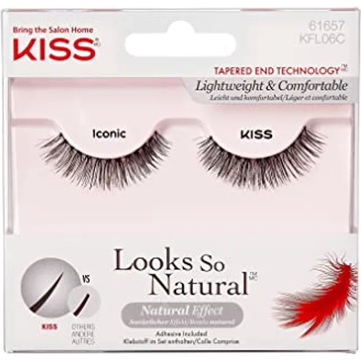 KISS Look So Natural künstliche Wimpern Iconic 2 St. - Natürlich aussehende Fake Lashes, 2 Stück