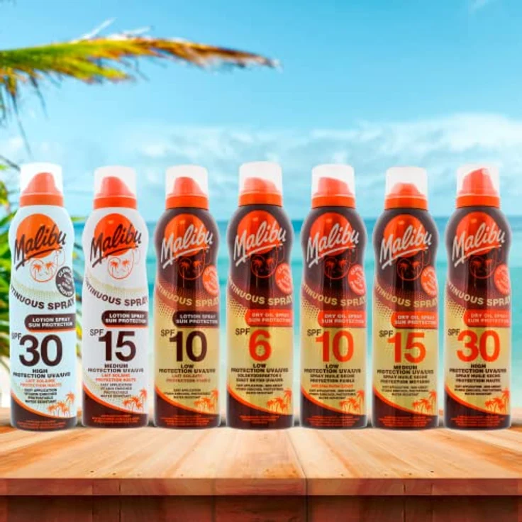 Malibu Continuous Spray, schützender Spray SPF 15, 175 ml, wasserfest, mit mineralischen UV-Filtern – Bild 4