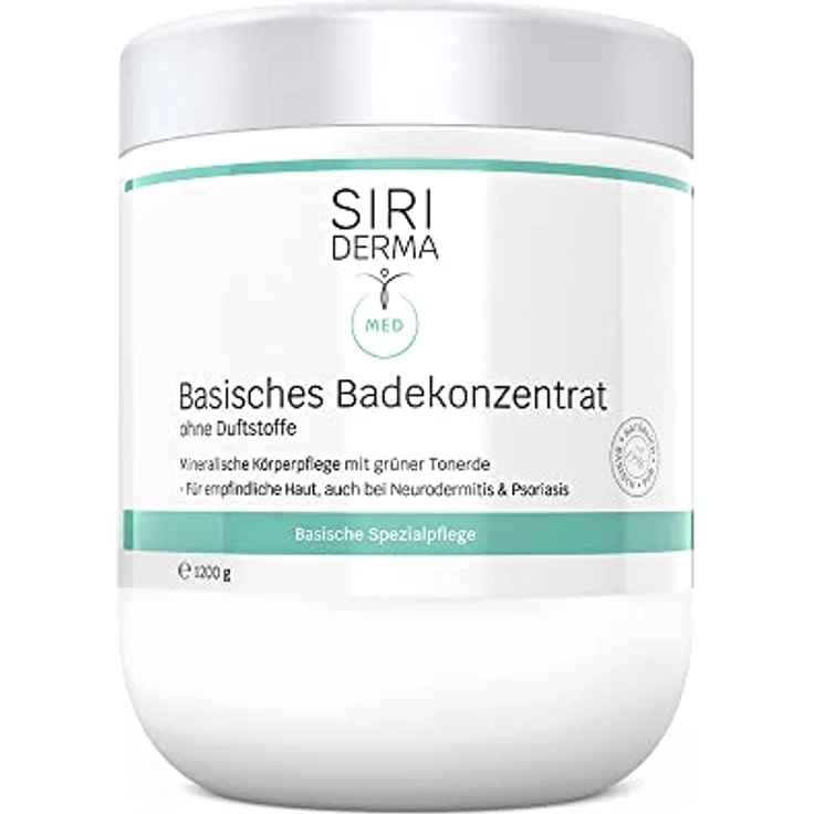 SIRIDERMA Siriderma Basisch BD Konz 1200 g, Mineralische Körperpflege mit grüner Tonerde – Bild 1