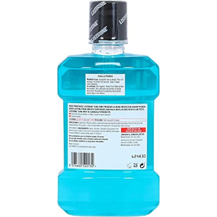Listerine Mundspülung Cool Mint, 1 Liter, mit Alkohol, gegen Plaque, frischer Atem  – Bild 5