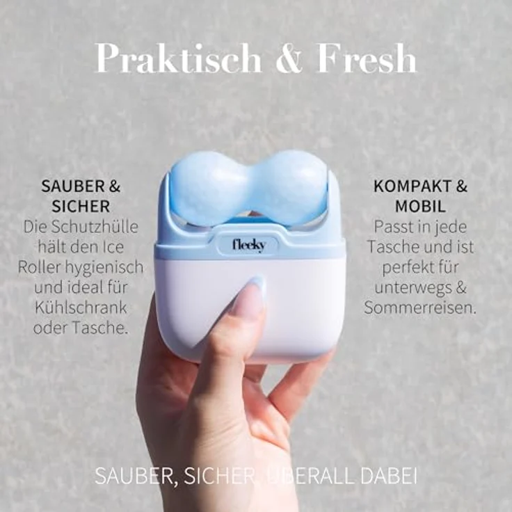 fleeky Ice Roller, Kühlend & Erfrischend Gesicht Roll-On mit Wave-Shape und V-Shape Ice-Wheels – Bild 4