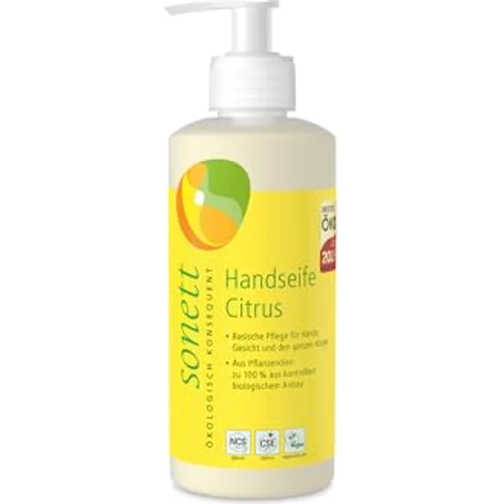 Sonett Handseife Citrus Pflege für Hände Gesicht und den ganzen Körper 300 ml für Normale Haut geeignet – Bild 2