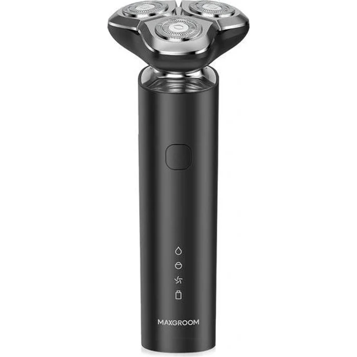MAXGROOM BS-8012A 3-in-1 Elektrorasierer, IPX7 wasserdicht mit USB-C-Ladung, Schwarz