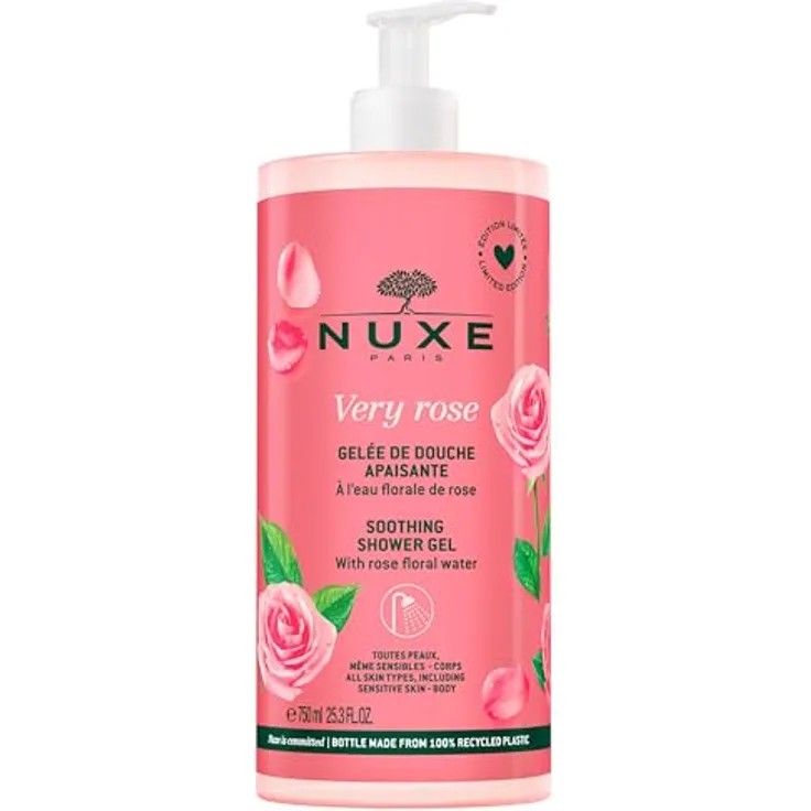 NUXE Very Rose Soothing Shower Gel, 750 ml - Sanftes Duschgel mit blumigem Rosenwasse