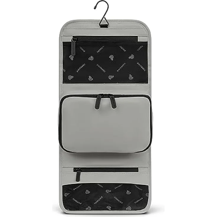 Pactastic Kosmetiktasche zum Aufhängen | 340 g Leichter ausklappbarer Kulturbeutel/Rolle mit 4 Reißverschlussfächern aus wasserabweisendem Tech-Material | 24 x 6 x 21 cm für Pflegeprodukte – Bild 2