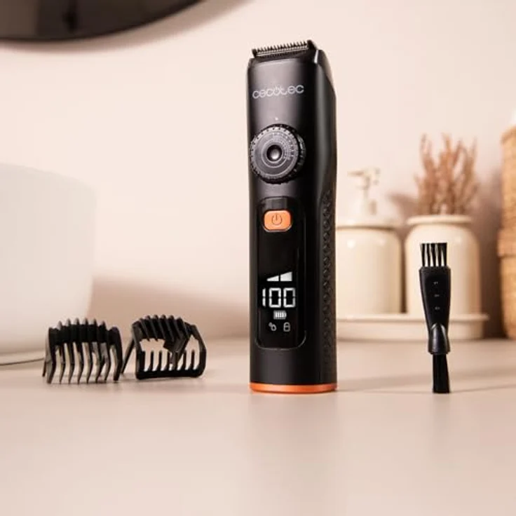 Cecotec Barttrimmer PrecisionCare Barber Elite, Edelstahlklingen, 120 Minuten Akkulaufzeit, wasserbeständig, mit zwei verstellbaren Kammaufsätzen – Bild 7