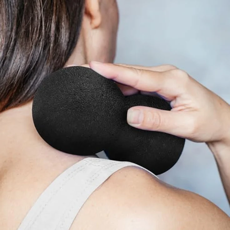 Casativo Doppel-Faszienball schwarz (8 cm) – Effektive Selbstmassage für Rücken, Nacken, Arme & Füße, punktuell oder flächig – Bild 3