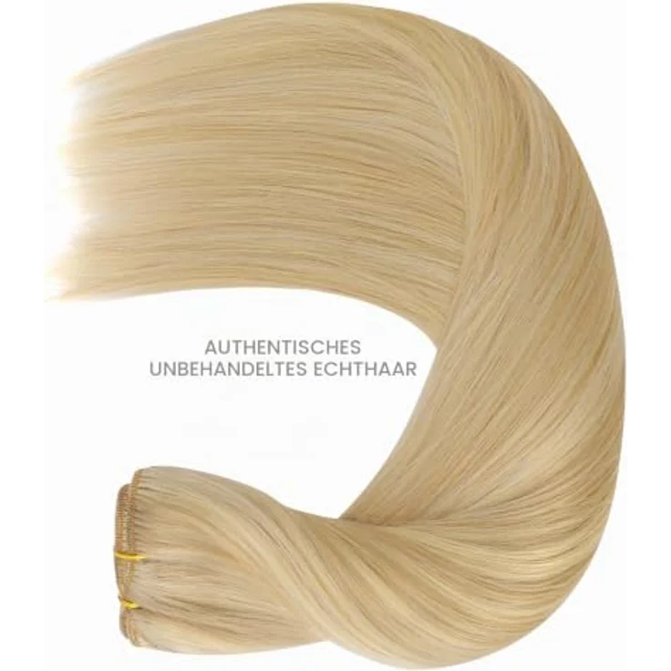 WENNALIFE Clip in Extensions Echthaar, 50cm 120g 7pcs Hellblond Highlights Goldblond, Remy Haarverlängerung mit silikonverstärkten Clips – Bild 5