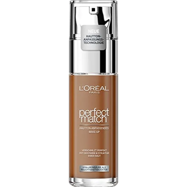 L'Oréal Paris Make up, Flüssige Foundation mit Hyaluron und Aloe Vera, Perfect Match Make-Up, Nr. 8.5.R/8.5.C Rose Pecan, 30 ml