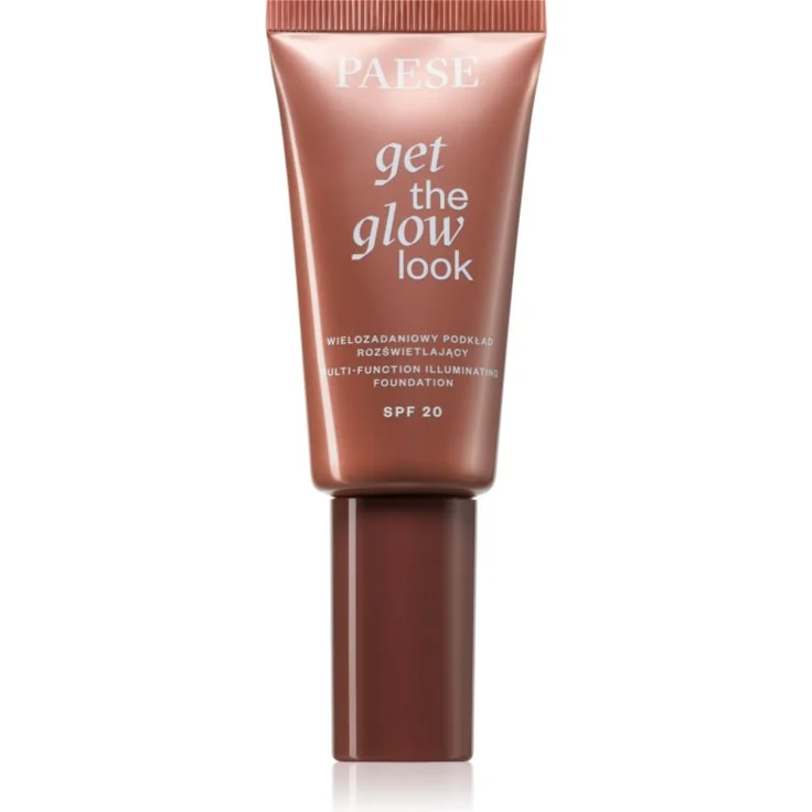 Paese Get The Glow Look Illuminating Foundation Leichtes Make-up mit aufhellender Wirkung und SPF 20, Farbton 4W Medium Beige, 30 ml