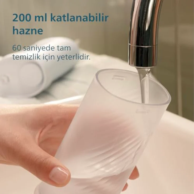 Philips Sonicare HX3333/24 Munddusche, 3 Reinigungsmodi, 200ml Wassertank, USB-Ladung, 360° Düse, Vibrationstechnologie – Bild 3