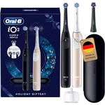 Oral-B iO Series 2, Elektrische Zahnbürste DUO Pack mit 2 Handstücken, 3 Aufsteckbürsten, Reise-Etui, 3 Putzmodi, Schwarz/Pink