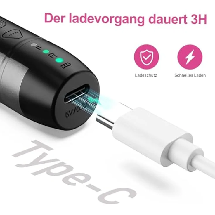 COSLUS C20 Kabellos Elektrischer Nagelfräser, Professionelles 11 in 1 Set, Wiederaufladbar, Einstellbare Geschwindigkeit, Geringe Geräuschentwicklung – Bild 5