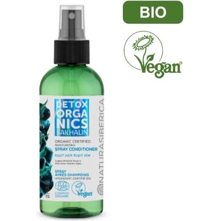 Natura Siberica Sakhalin, Organic Certified Moisturizing Conditioner Spray, 170ml für alle Haartypen, schützend und pflegend, verleiht Glanz