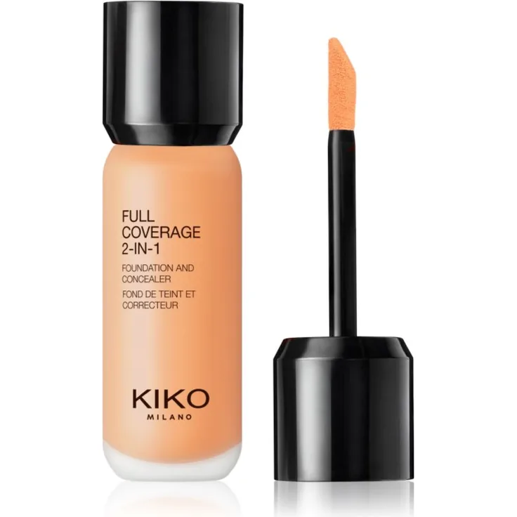 KIKO Milano Full Coverage 2-In-1 Make-up und Korrektor, Farbton 65 Neutral, 25 ml, hochdeckendes Foundation für einen makellosen Teint